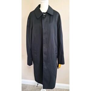 NWT William Wallace Men's Trench Coat Black Insulated Water Resistant Size 38 L